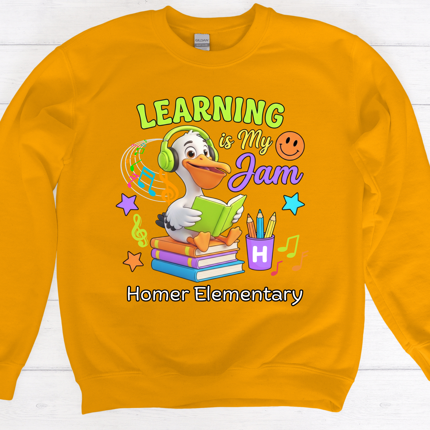 Homer Elementary "Learning is My Jam" Staff Spirit Tee | Comfortable Teacher Apparel