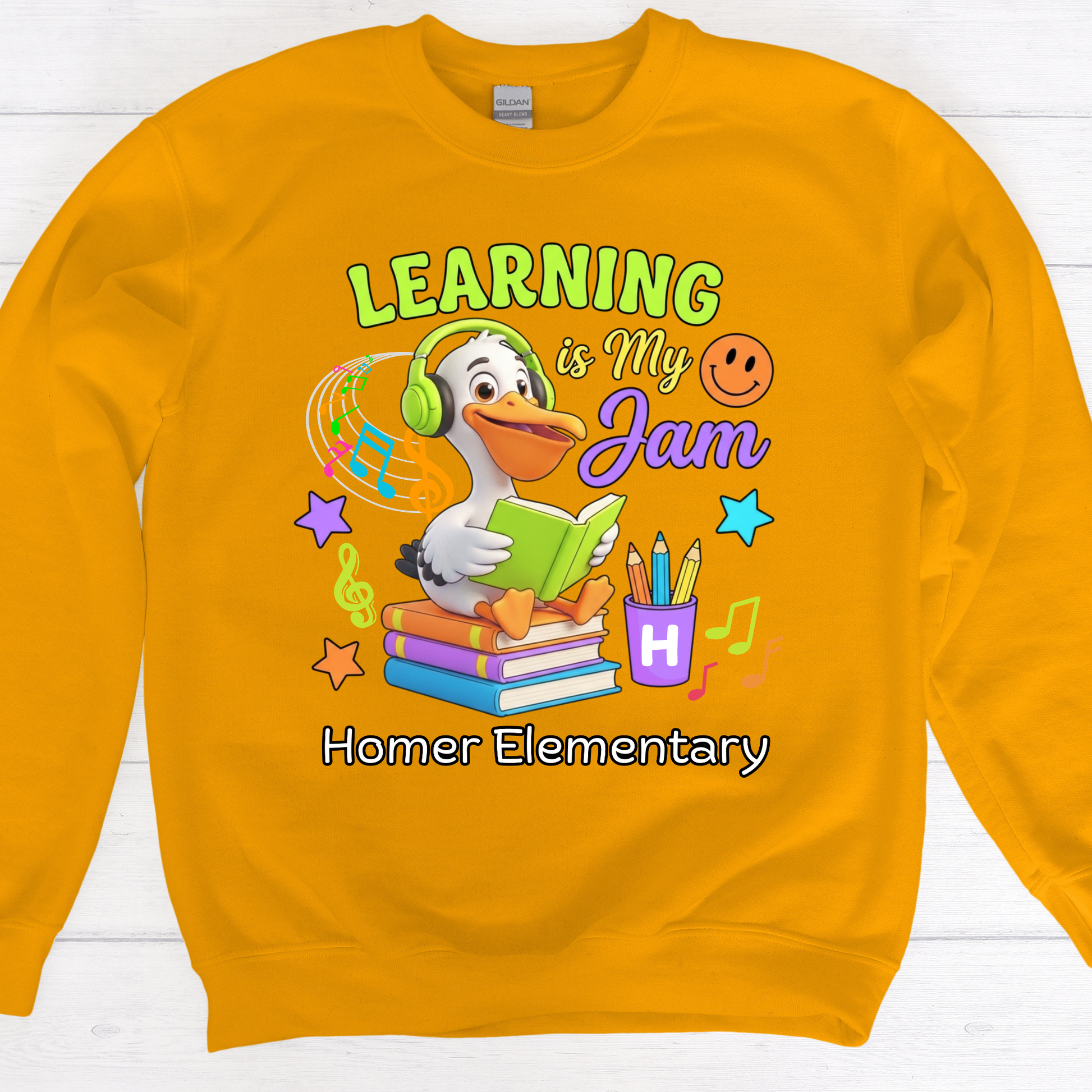 Homer Elementary "Learning is My Jam" Staff Spirit Tee | Comfortable Teacher Apparel
