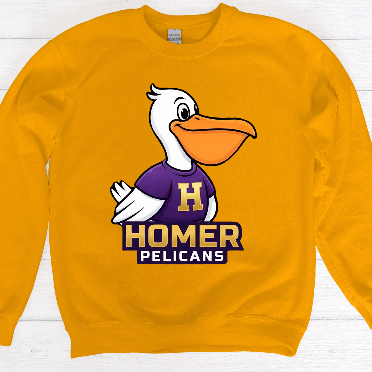 Official HOMER Pelicans Mascot Spirit Tee | Apparel for Students, Teachers & Families