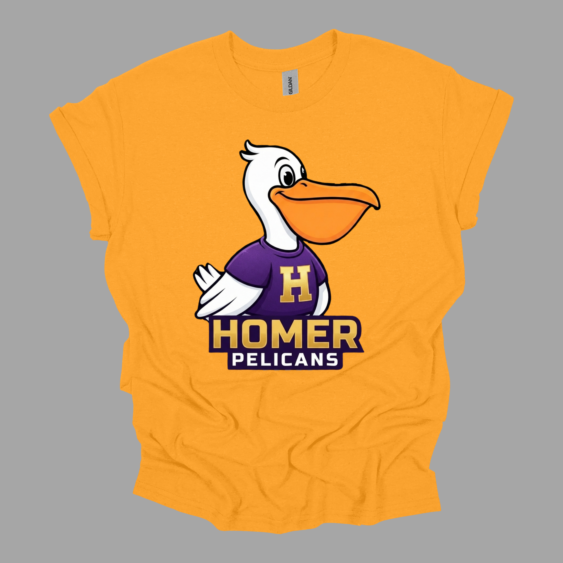 Official HOMER Pelicans Mascot Spirit Tee | Apparel for Students, Teachers & Families