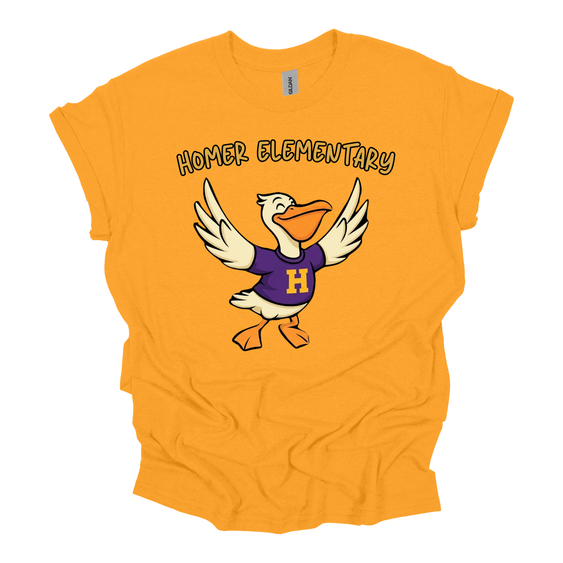 HOMER Pelicans Mascot Spirit Shirt - Homer Elementary Pelicans Graphic Apparel