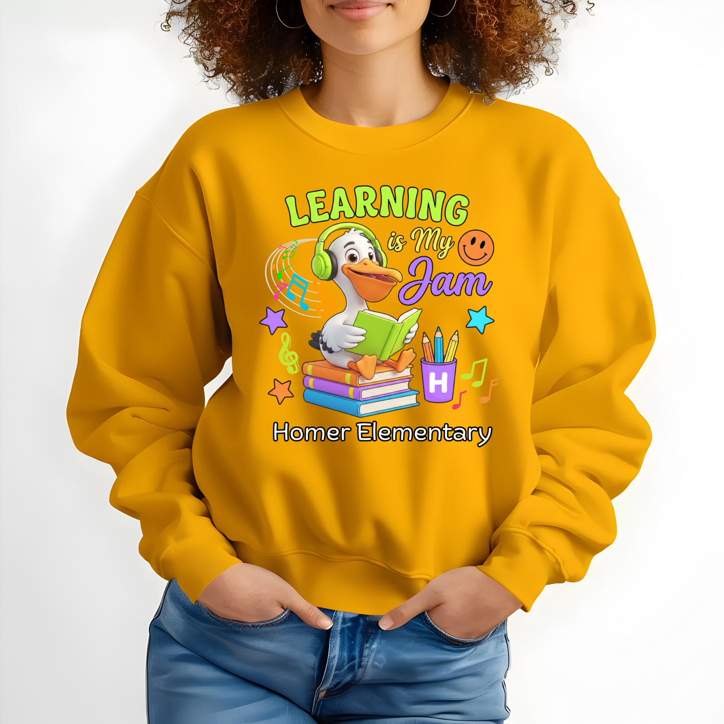 Homer Elementary "Learning is My Jam" Staff Spirit Tee | Comfortable Teacher Apparel
