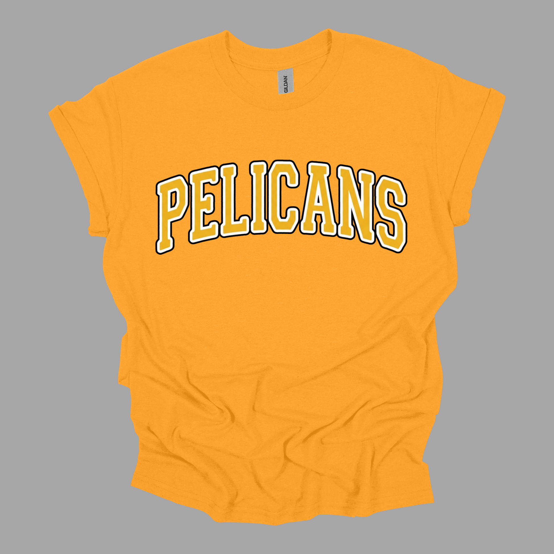 Classic Arch PELICANS Spirit Tee | Collegiate Style Apparel for Students, Teachers & Families
