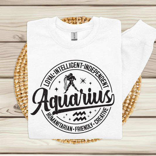 Aquarius Horoscope Astrology Sweatshirt - Celestial Charm Zodiac Sweater perfect for Aquarius birthday gift shirt 
