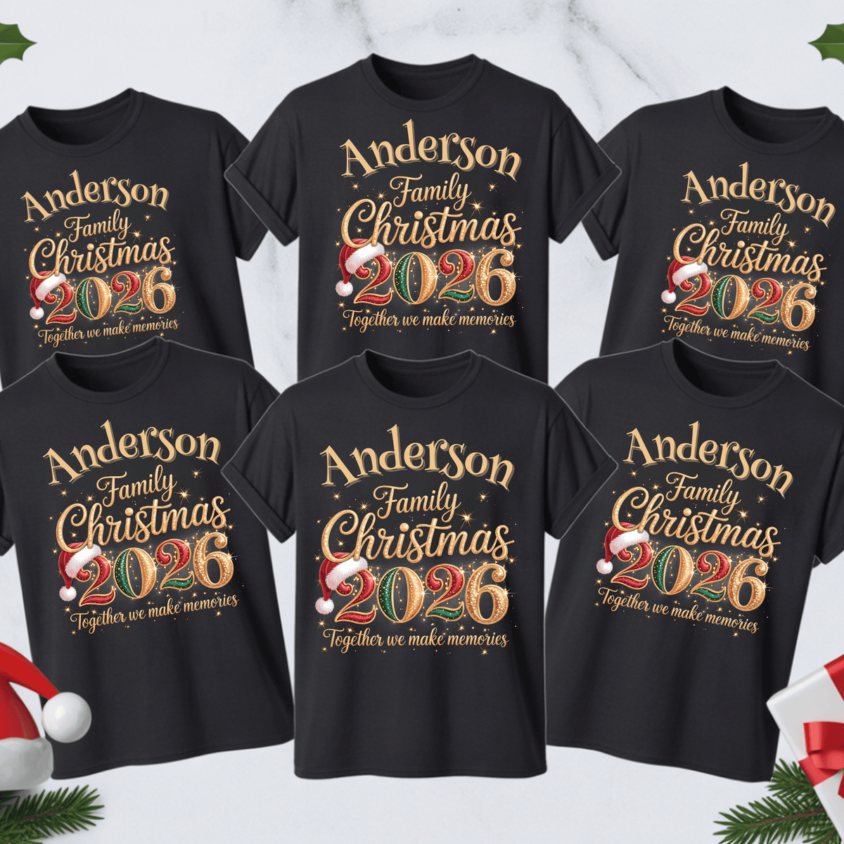 Custom Family Christmas 2026 Shirt - Personalized Christmas Holiday T-shirt & Sweatshirts