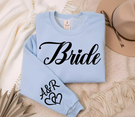 Bride Sweatshirt - Personalized "Bride" Sweatshirt – Perfect for Weddings, Bridal Showers, and Engagement Party Gifts