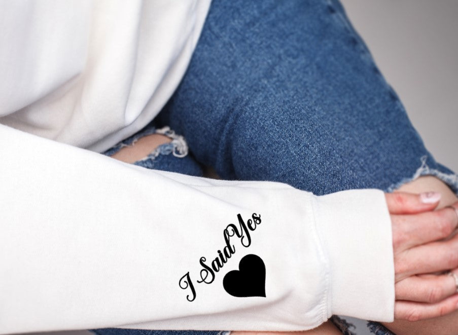 Personalized "Bride" with Couple Initials on Sleeve with Double Hearts Sand Crewneck Sweater