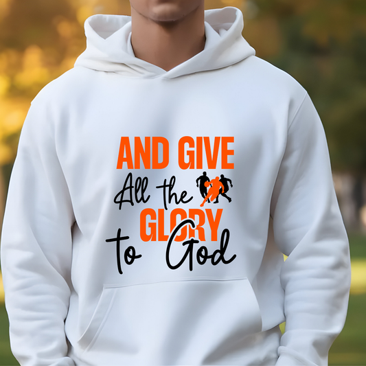 Basketball Hoodie: "And Give All the Glory to God" Team Basketball Hoodie

Basketball Shirts: Stand out from the crowd with this unique addition to your collection of basketball apparel, perfect for game days, practices, or casual outings.