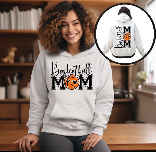 Basketball Mom - Boys & Girls Basketball Mom Hoodie ideal for both boys and girls basketball teams, supportive basketball moms fans and moms who love to show their basketball pride