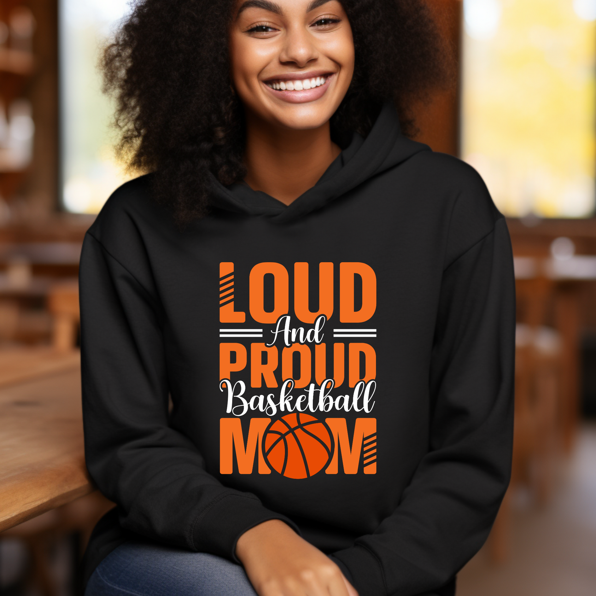 Basketball Mom "Loud & Proud Basketball Mom" Cozy & Comfortable Hoodie ideal for boys and girls basketball players, team moms, and enthusiastic fans 