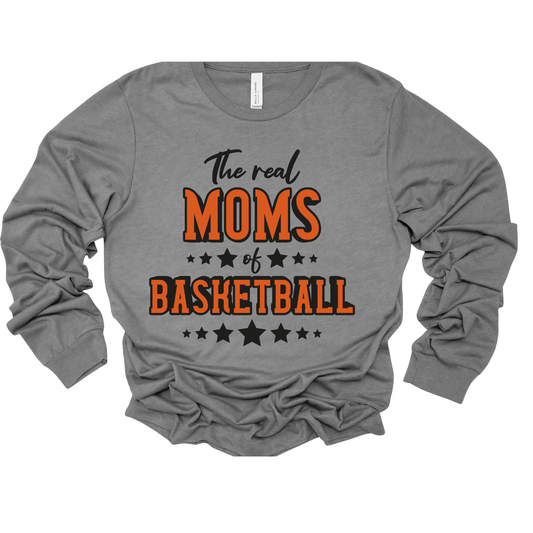 Basketball Mom Shirt - The Real Moms of Basketball Long Sleeve T-Shirt ideal for boys and girls basketball players 
