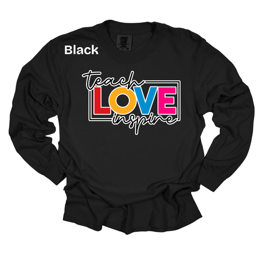 Teacher Spirit Apparel - Teach Love Inspire Graphic Shirts (Comfort Colors)