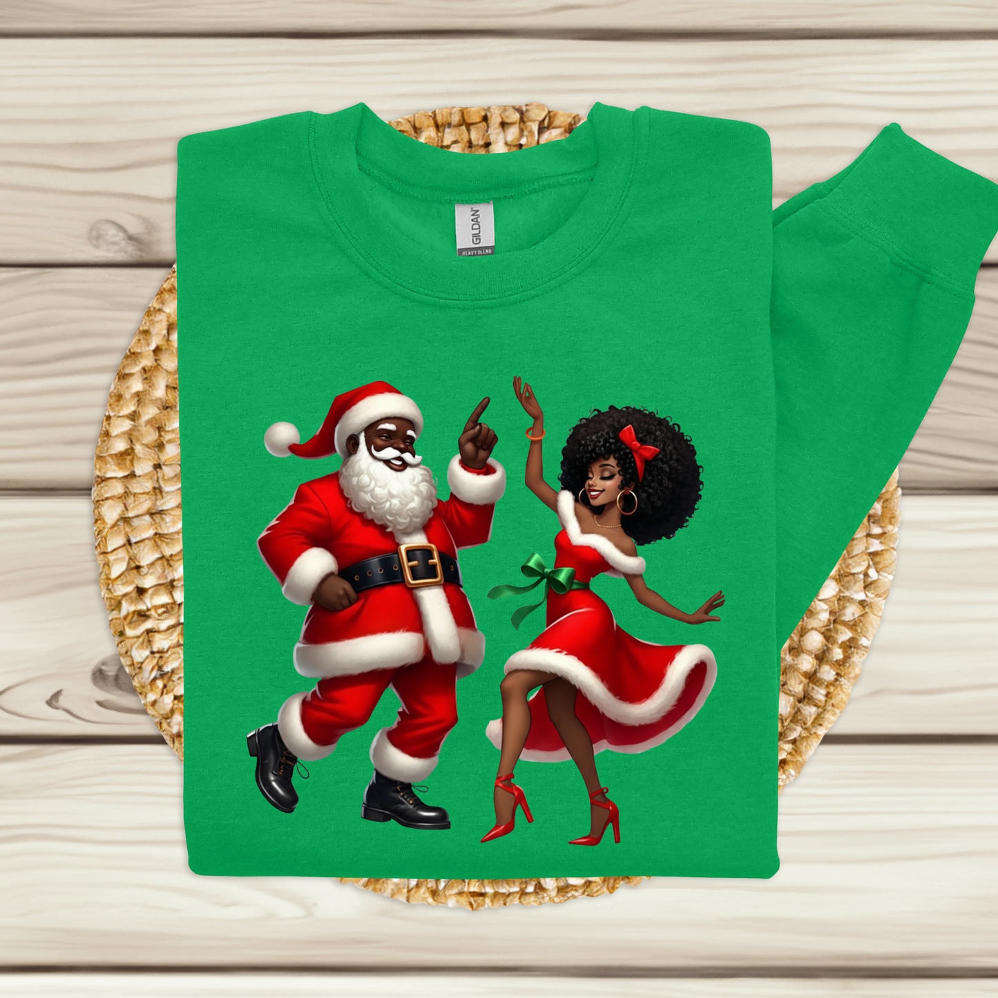 Dancing Black Santa & Mrs. Claus Sweater - Urban Cute Christmas Sweatshirt