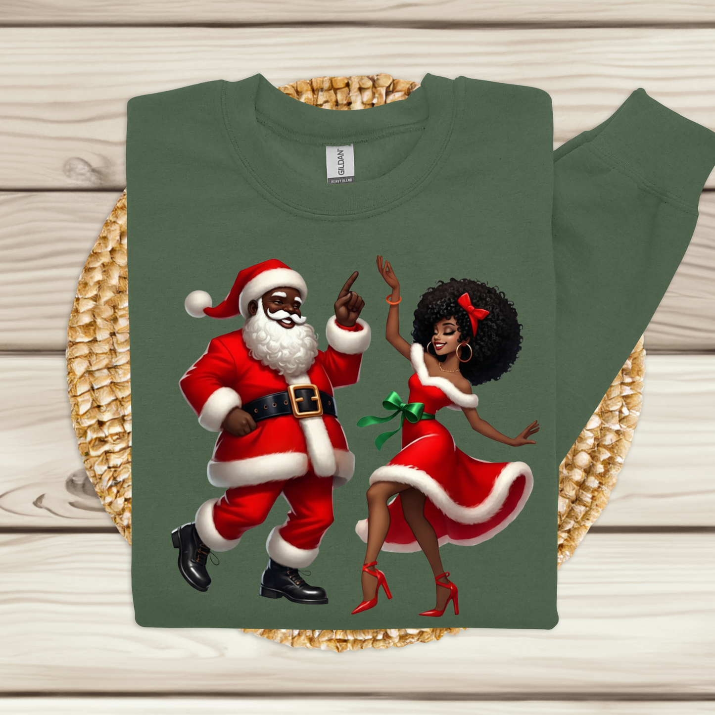 Dancing Black Santa & Mrs. Claus Sweater - Urban Cute Christmas Sweatshirt