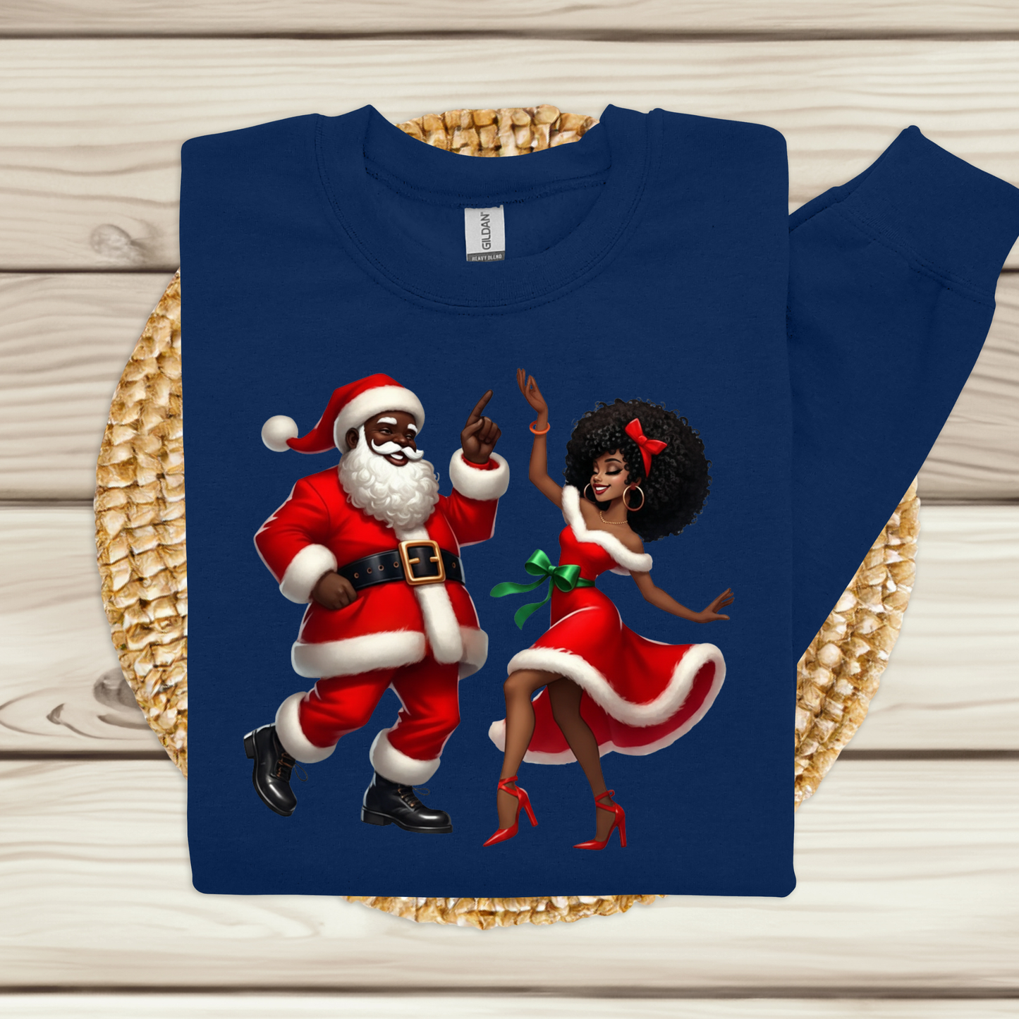 Dancing Black Santa & Mrs. Claus Sweater - Urban Cute Christmas Sweatshirt