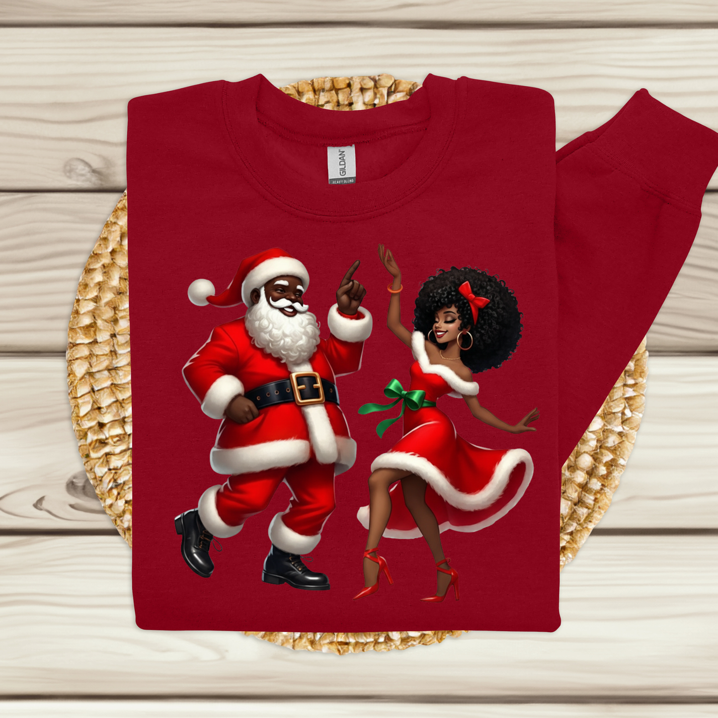 Dancing Black Santa & Mrs. Claus Sweater - Urban Cute Christmas Sweatshirt