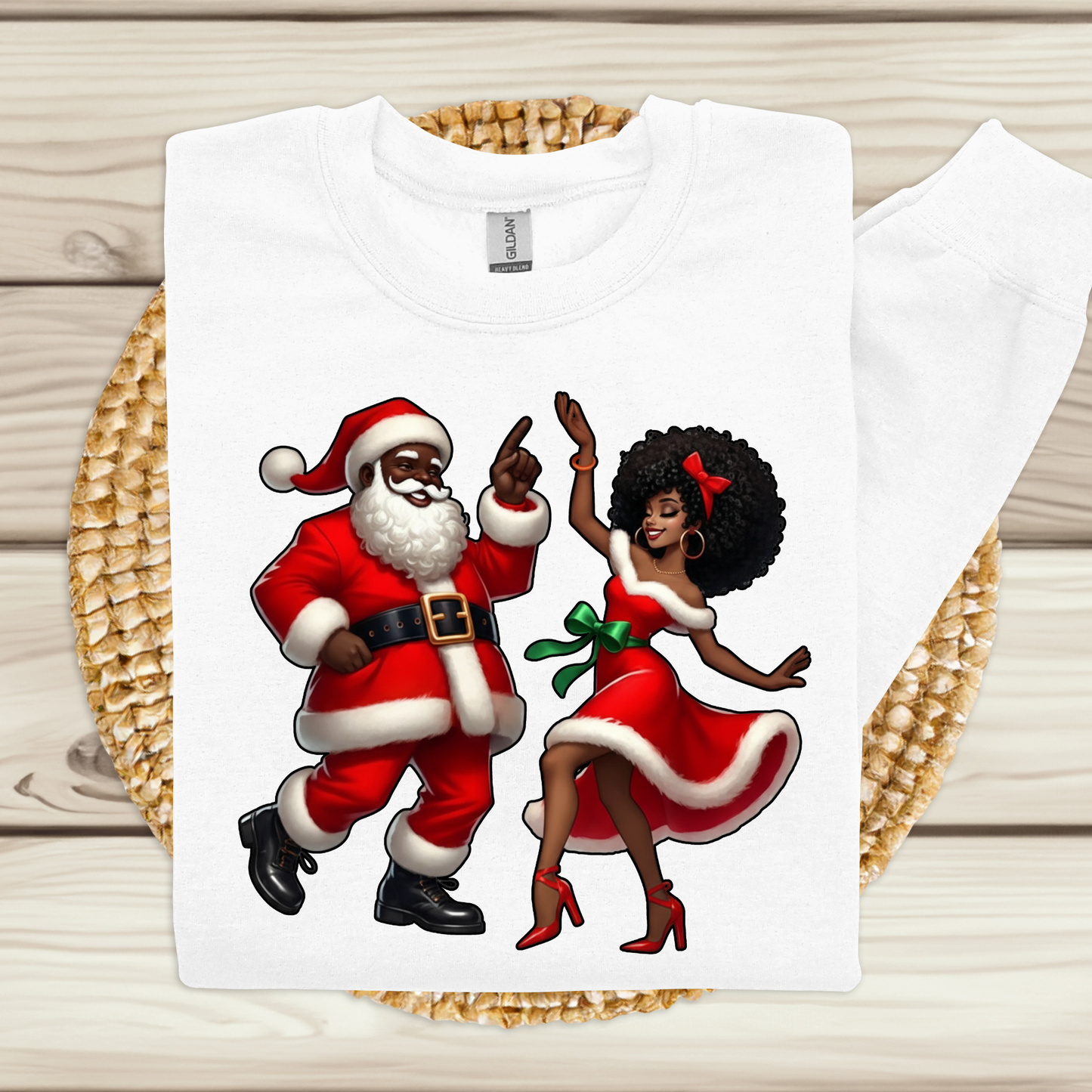 Dancing Black Santa & Mrs. Claus Sweater - Urban Cute Christmas Sweatshirt