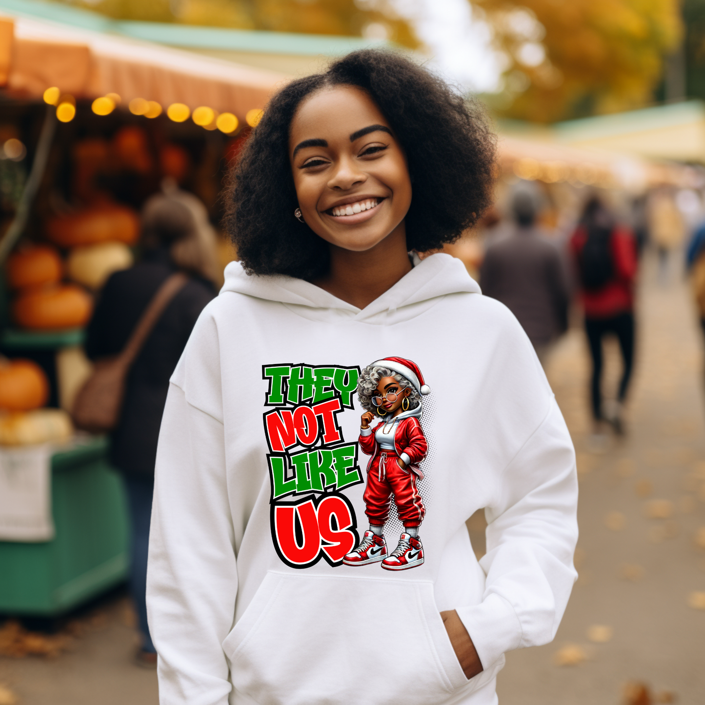 Black Mrs Claus Christmas Shirt -"They Not Like Us" Urban Sweatshirt
