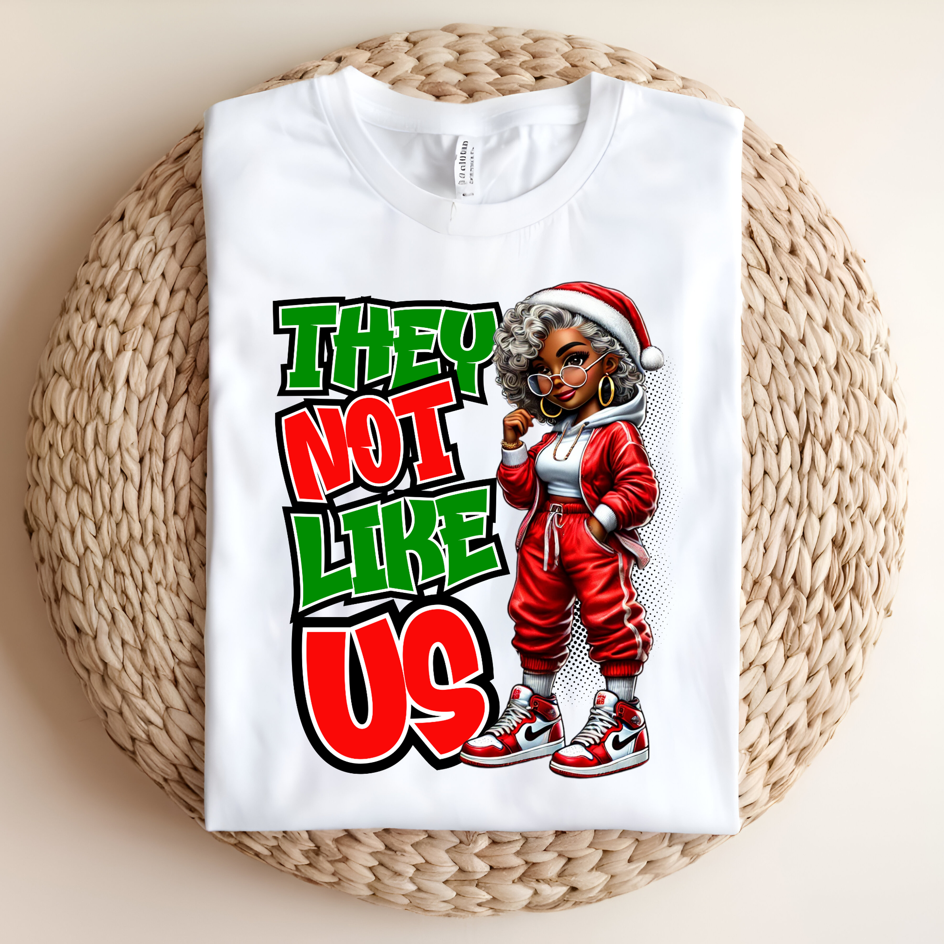Black Mrs Claus Christmas Shirt -"They Not Like Us" Urban Sweatshirt