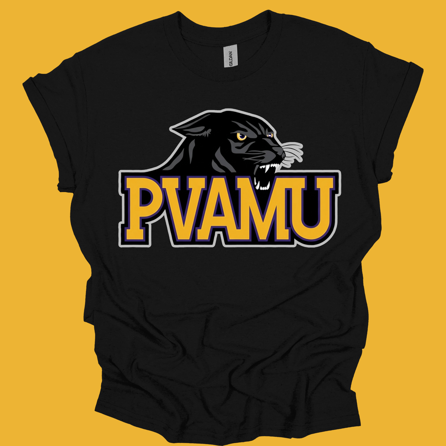 Prairie View Panthers T-shirt - PVAMU Panthers Mascot Purple & Gold HBCU Spirit Tee V2