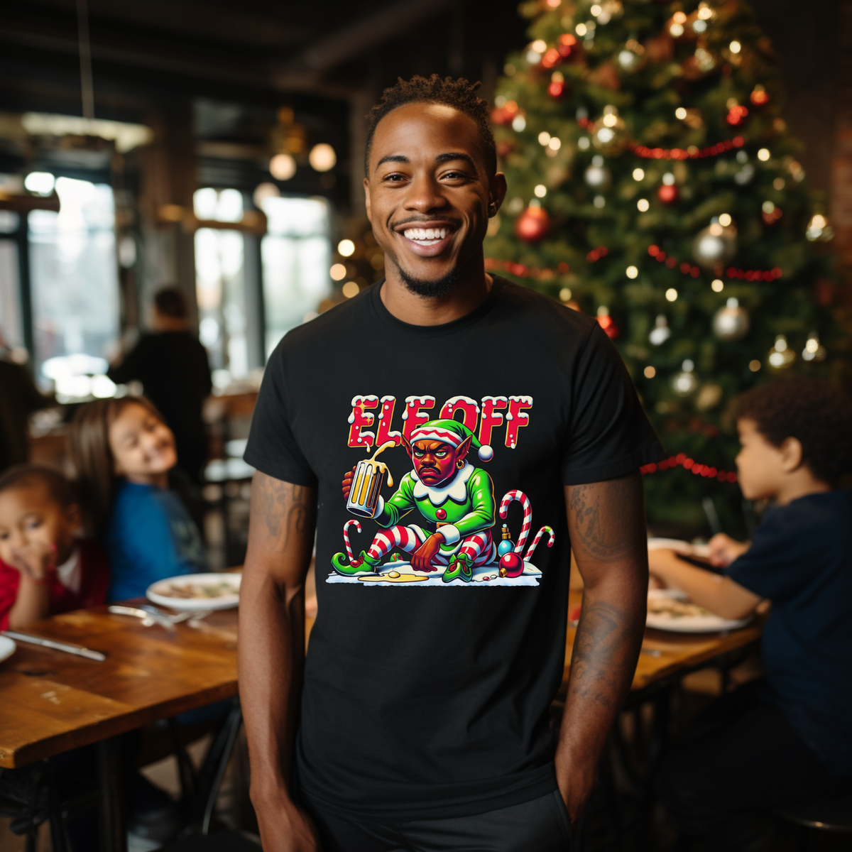 Men's Funny Christmas Shirt - "Elf Off" Men's Bold Christmas Sweatshirt