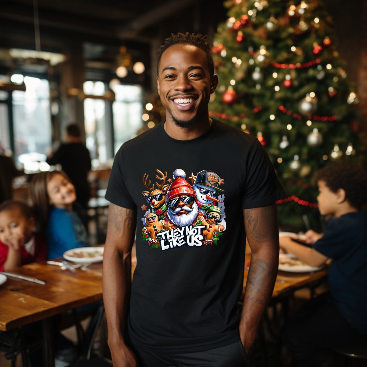 Black Santa Urban Christmas Shirt - They Not Like Us Sweatshirt