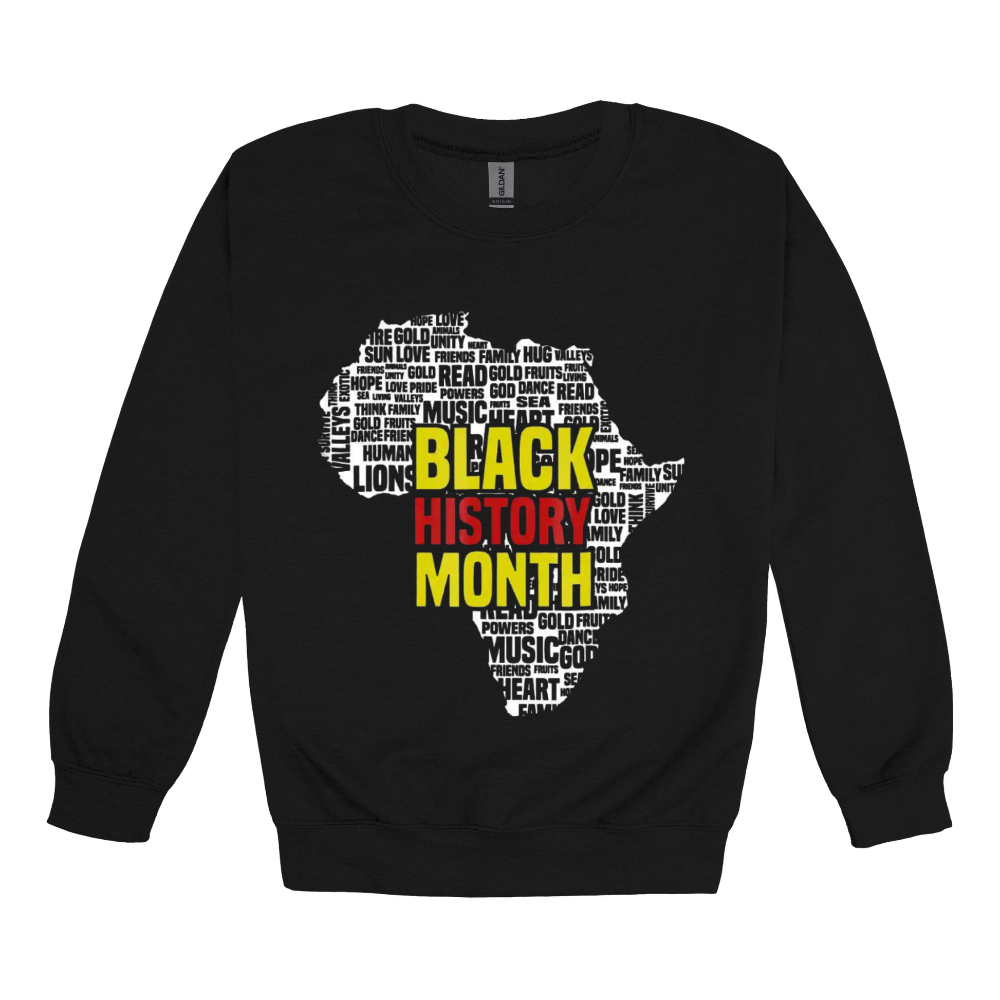 Black History Month Unisex Crewneck Sweatshirt Sweater men's flat  celebrating black history month an excellent addition to wear to black history month parades. 