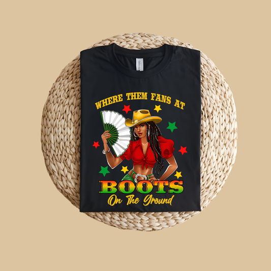 Black Pride Tee  – “Boots On the Ground” Juneteenth Typography Tee