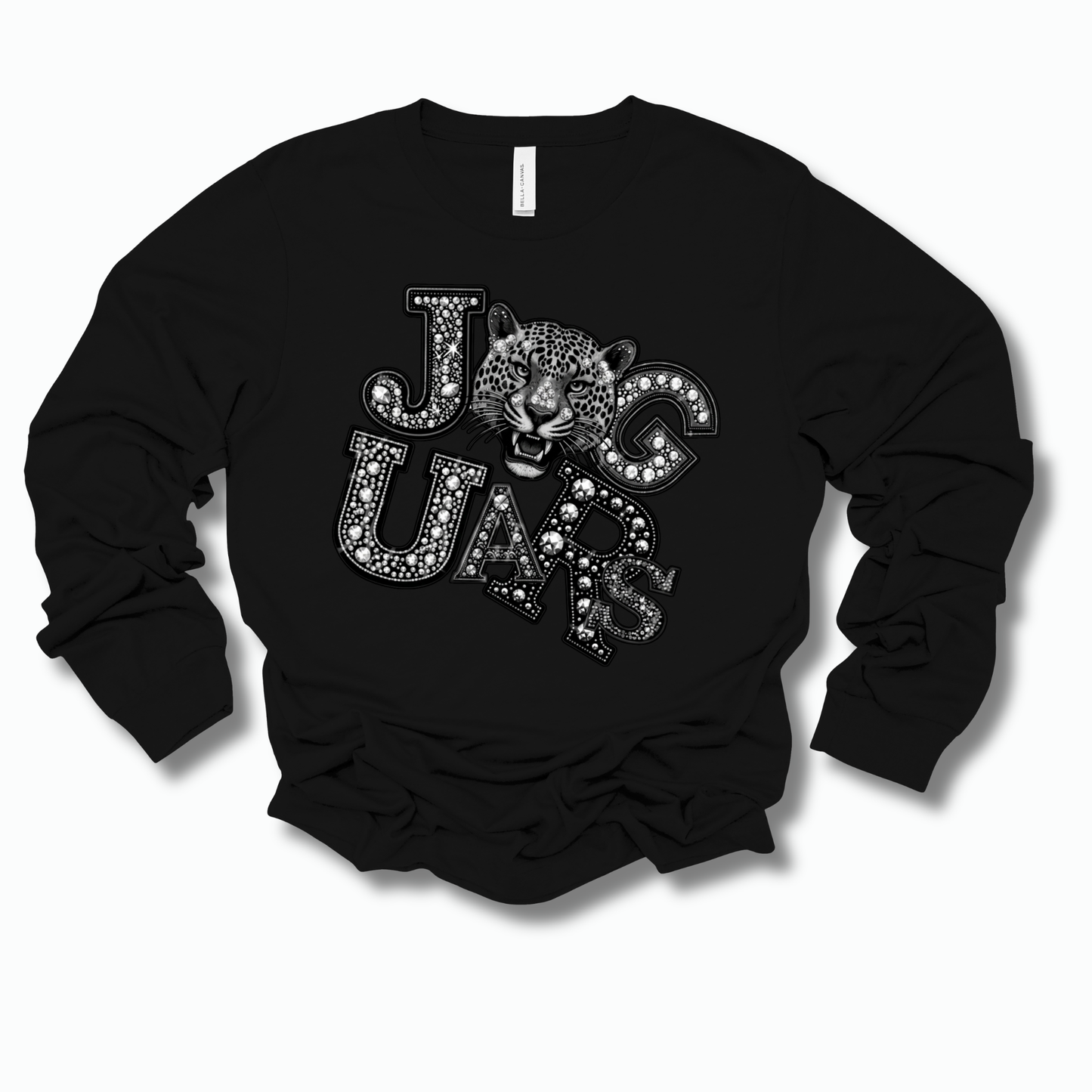Jaguar Spirit Shirt - Sparkly Bling Jaguar Faux Rhinestone Mascot T-shirt