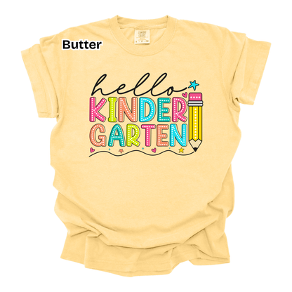 Teacher Spirit Apparel - Hello (Grade Level) - T-Shirt & Sweater (Comfort Colors)