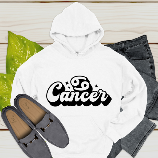 Cancer Zodiac Hoodie - Retro Cancer Horoscope Hoodie for Men & Women ideal for a perfect birthday gift 