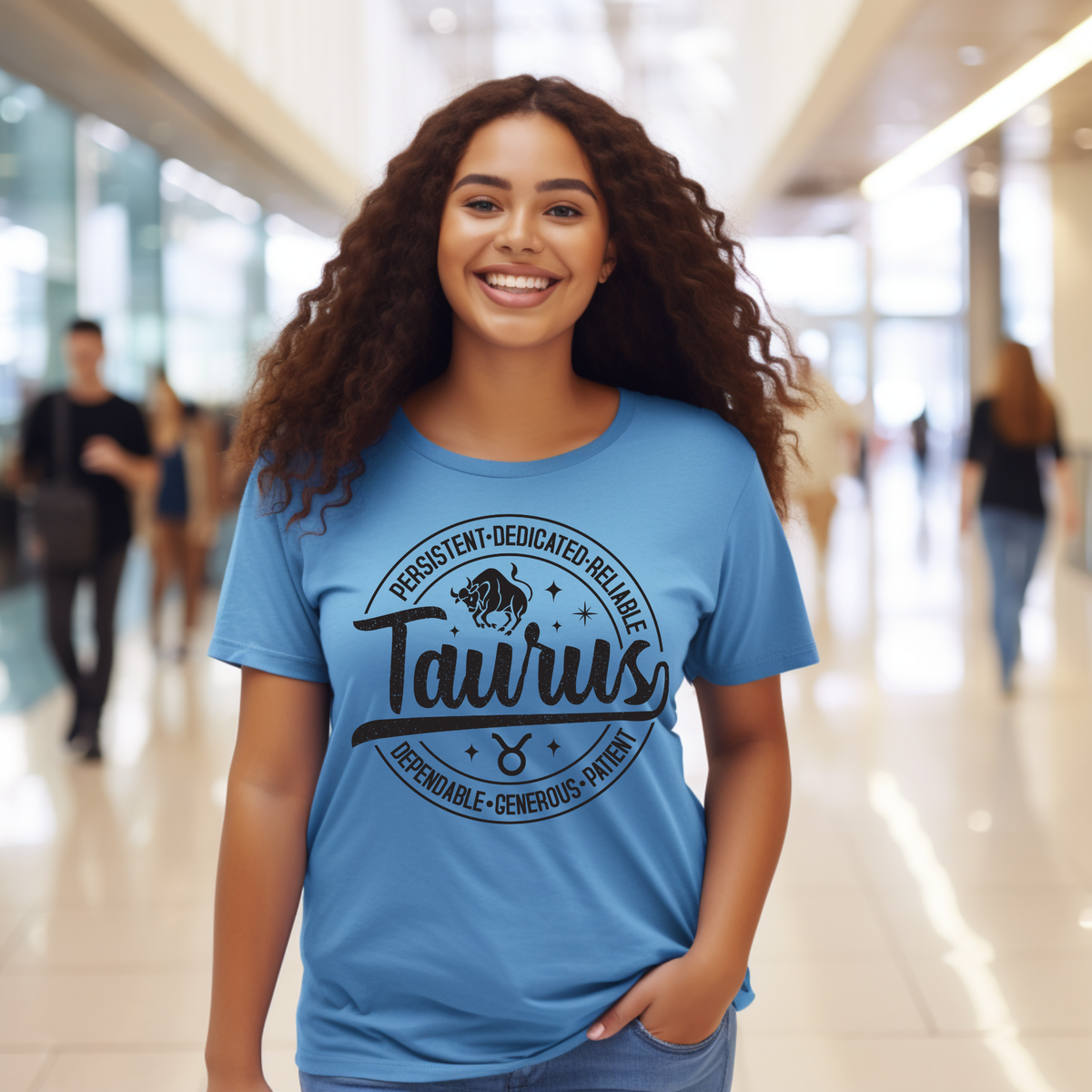 Taurus Zodiac T-Shirt : Celestial Charm Taurus Distressed Apparel