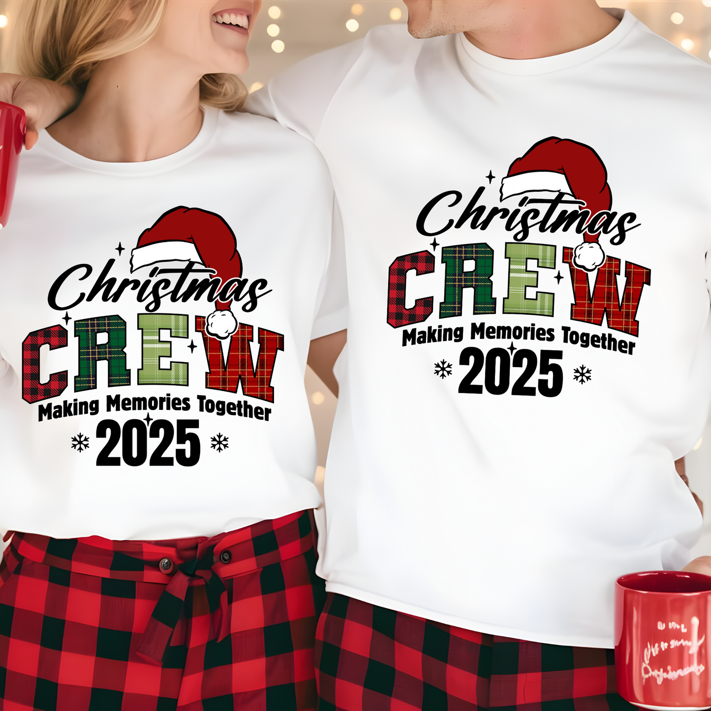 Matching Christmas Crew Family Sweatshirts - Christmas Crew Making Memories 2025: Matching Plaid Family Sweater