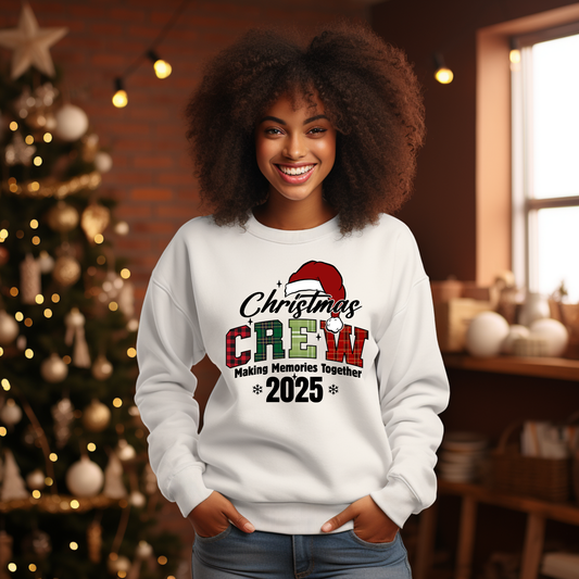 Matching Christmas Crew Family Sweatshirts - Christmas Crew Making Memories 2025: Matching Plaid Family Sweater