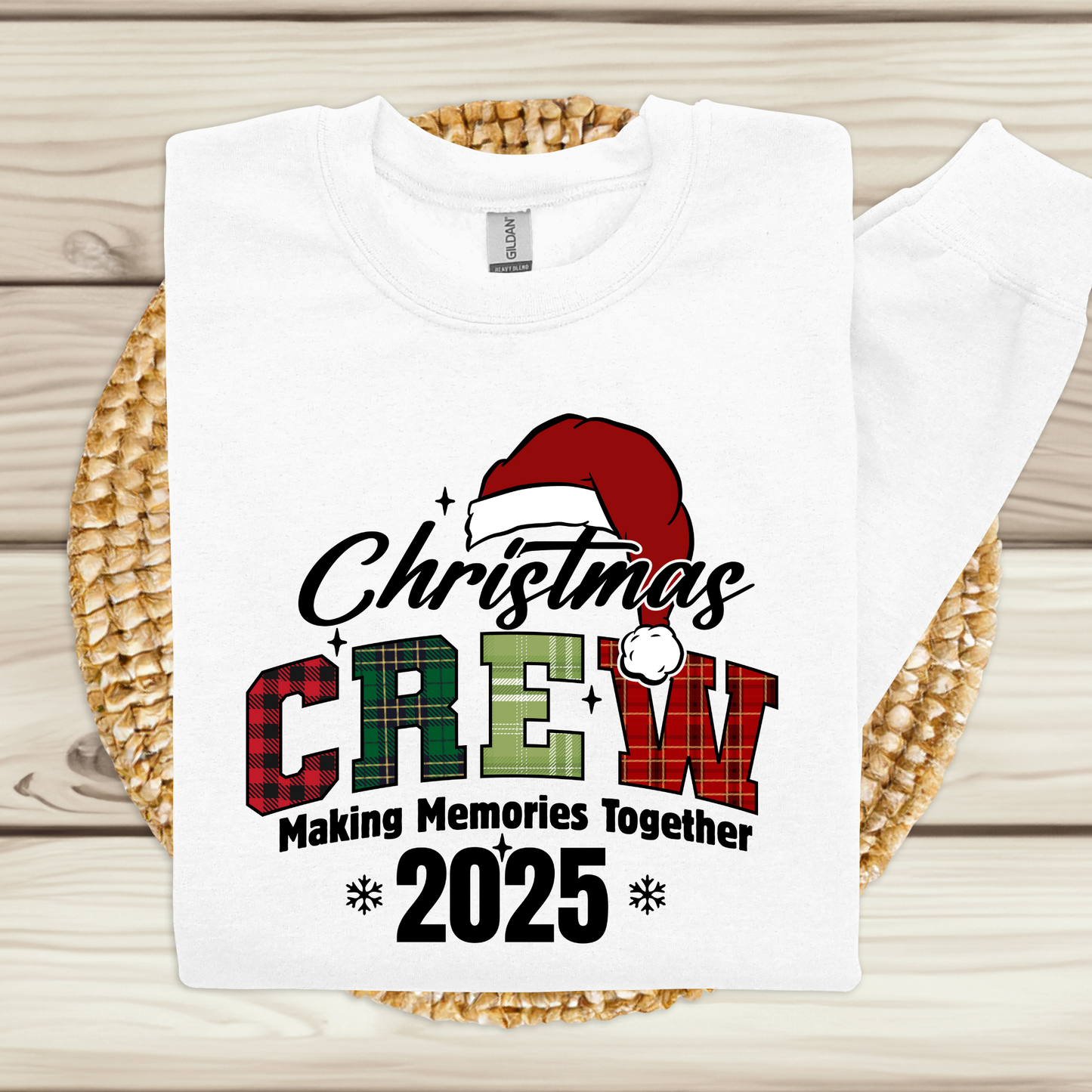Matching Christmas Crew Family Sweatshirts - Christmas Crew Making Memories 2025: Matching Plaid Family Sweater