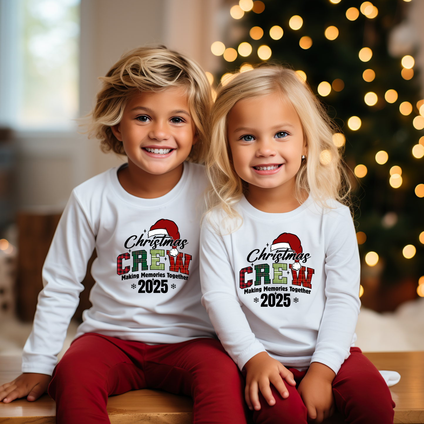 Matching Christmas Crew Family Sweatshirts - Christmas Crew Making Memories 2025: Matching Plaid Family Sweater