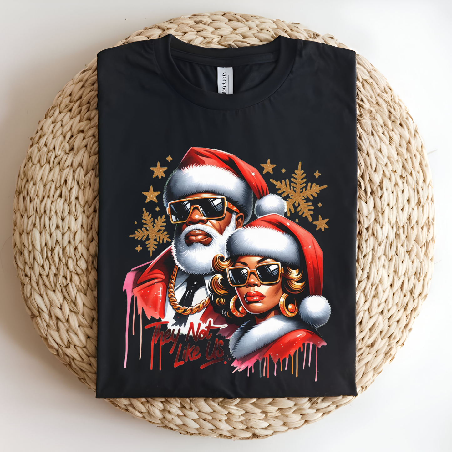 Black Santa & Mrs. Claus Couple Sweater - They Not Like Us Christmas Sweatshirt