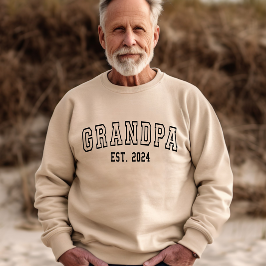 Custom Grandpa Sweatshirt, Grandpa Est. 2024 Shirt, Personalized Grandpa Apparel, New Grandpa gift, Unique Grandpa Shirt, Special Grandpa Gift, New Grandpa Fashion, Grandpa Gift Ideas, Grandfather established 2024
