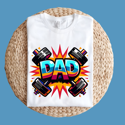 Dad T-Shirt - Dad – Comic Strip Dynamic Graphic Tee for Superhero Fathers