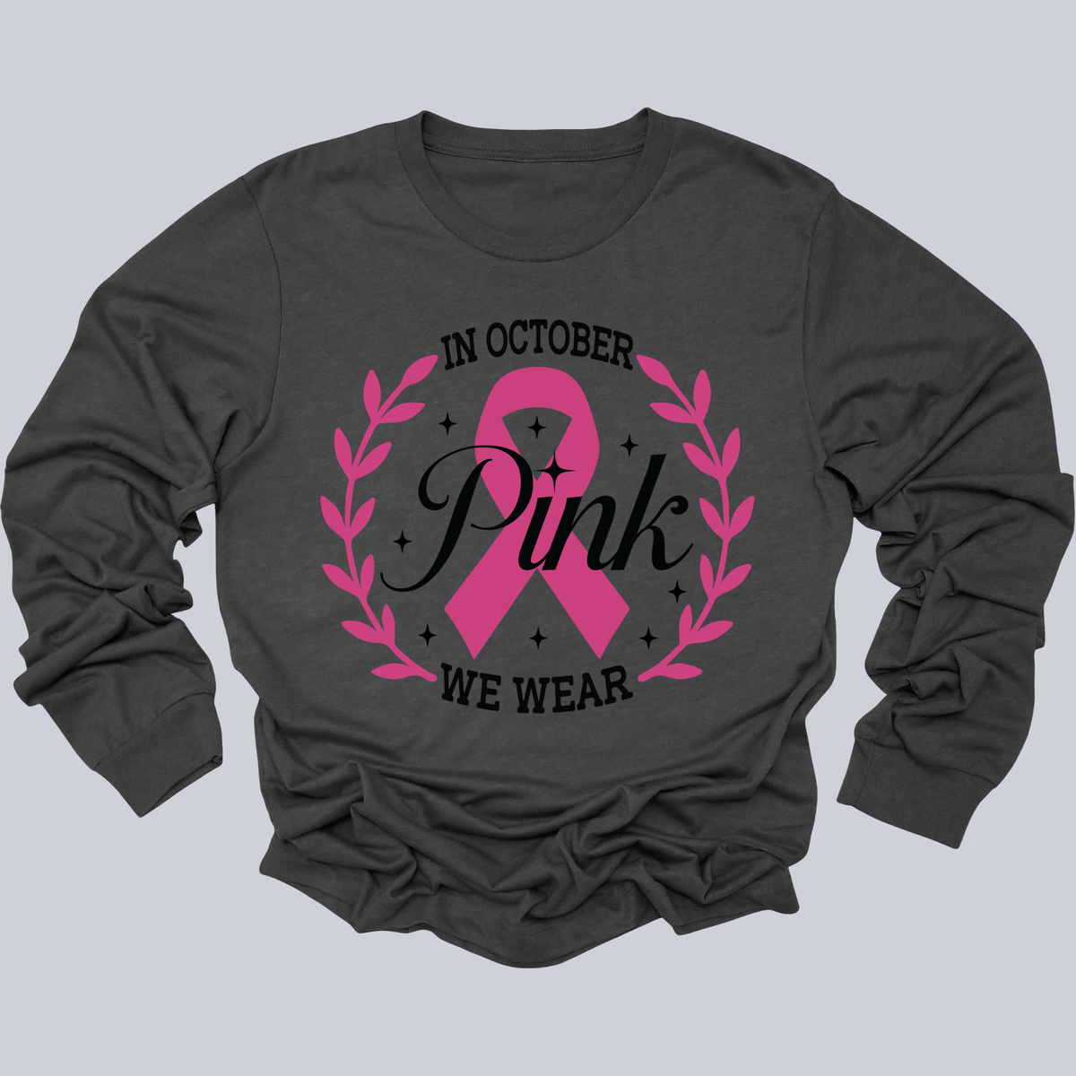 October We Wear Pink "To Support, Honor, Remember"  Support Awareness Tee