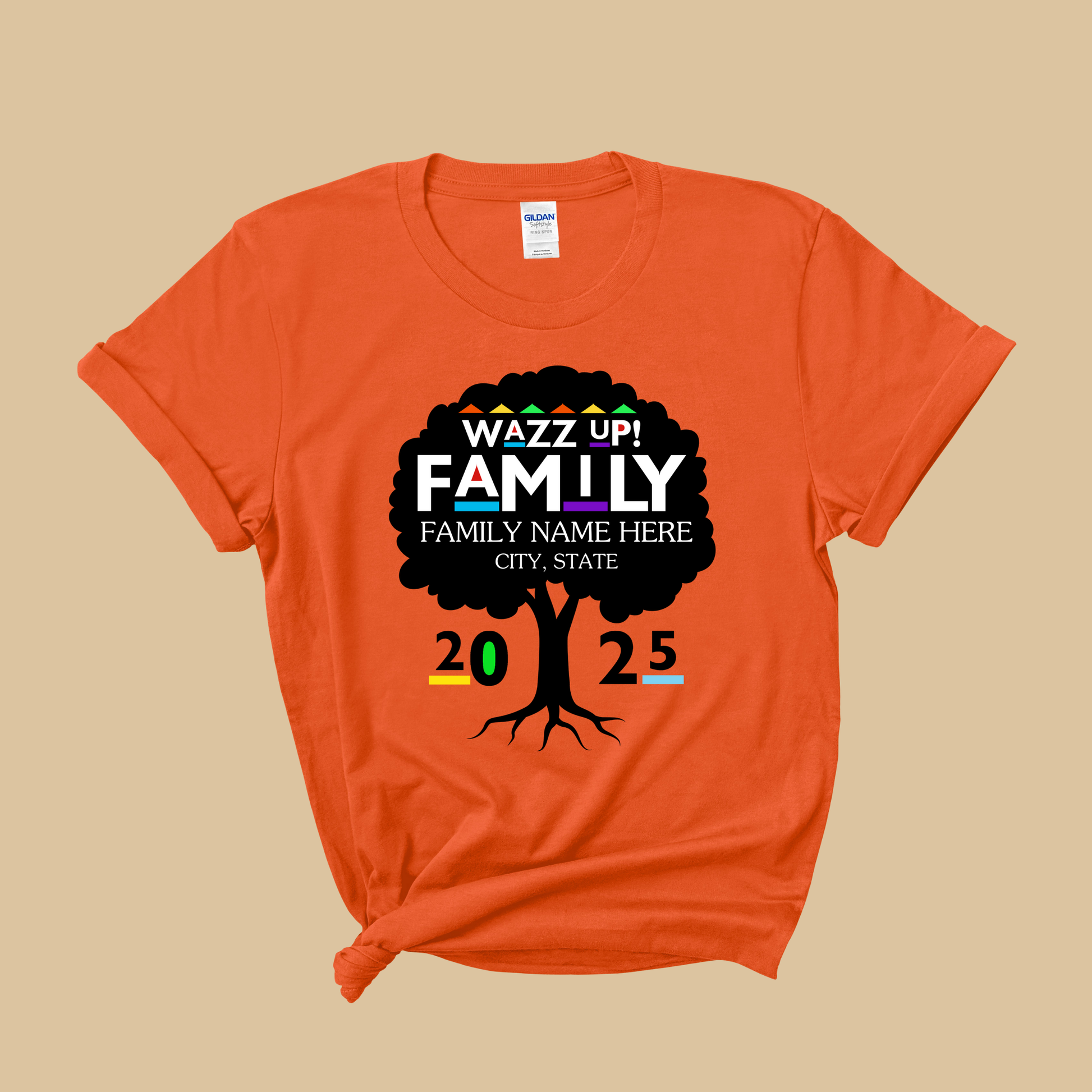 Family Reunion Shirt - WAZZ UP! FAMILY - PERSONALIZED Family Reunion 2025 Tee