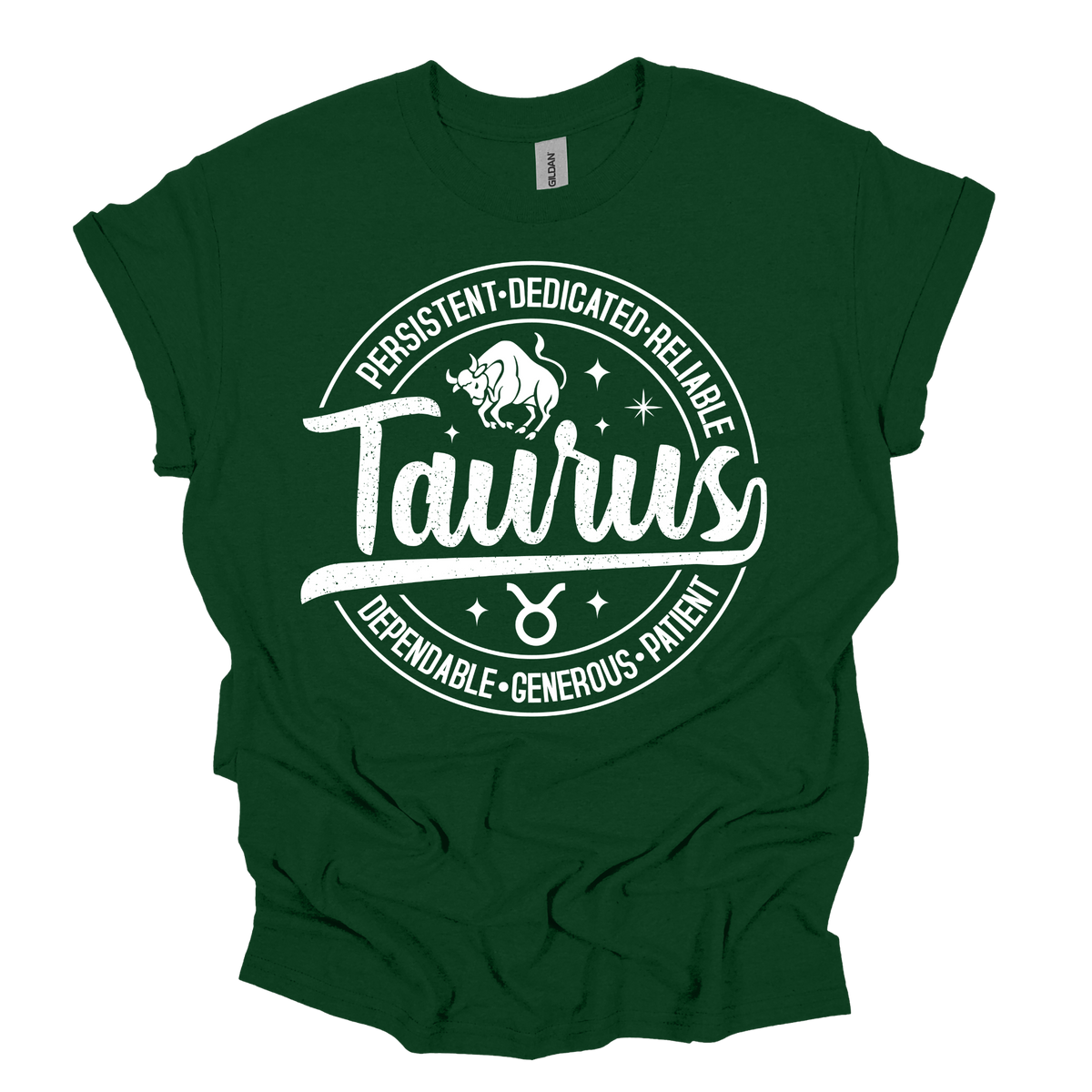 Taurus Zodiac T-Shirt : Celestial Charm Taurus Distressed Apparel