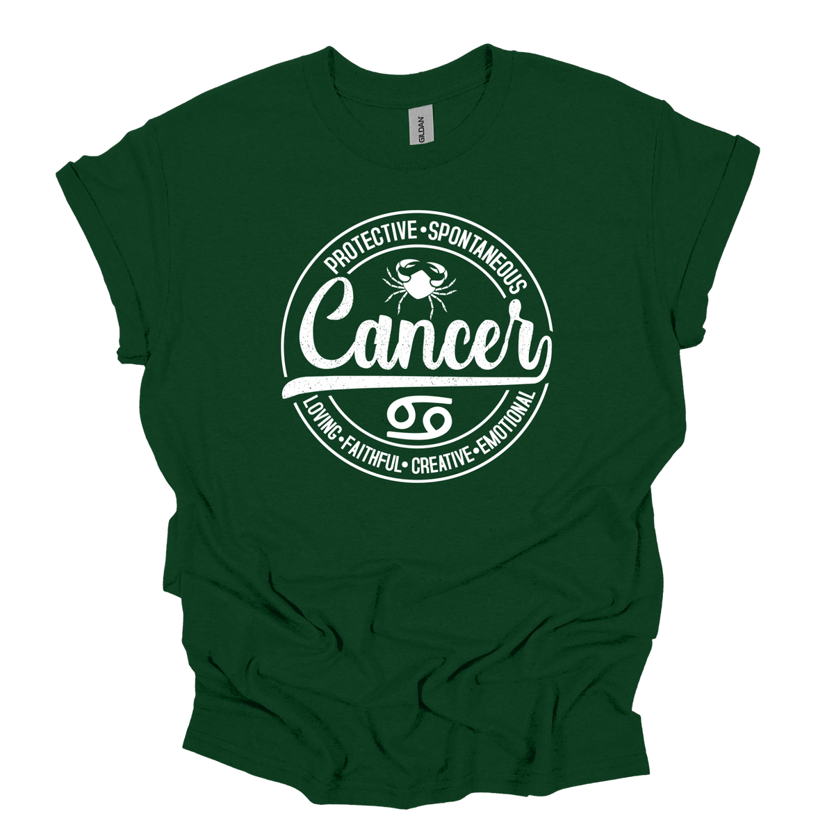 Cancer Zodiac T-Shirt : Celestial Charm Cancer Distressed Apparel