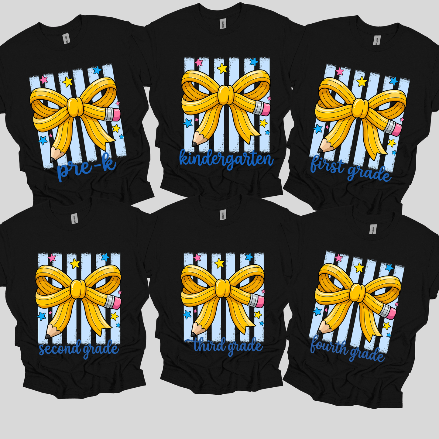 Cute Pencil Bow Teacher Sweatshirt | Pre-K to 5th Grade Tee - Customizable