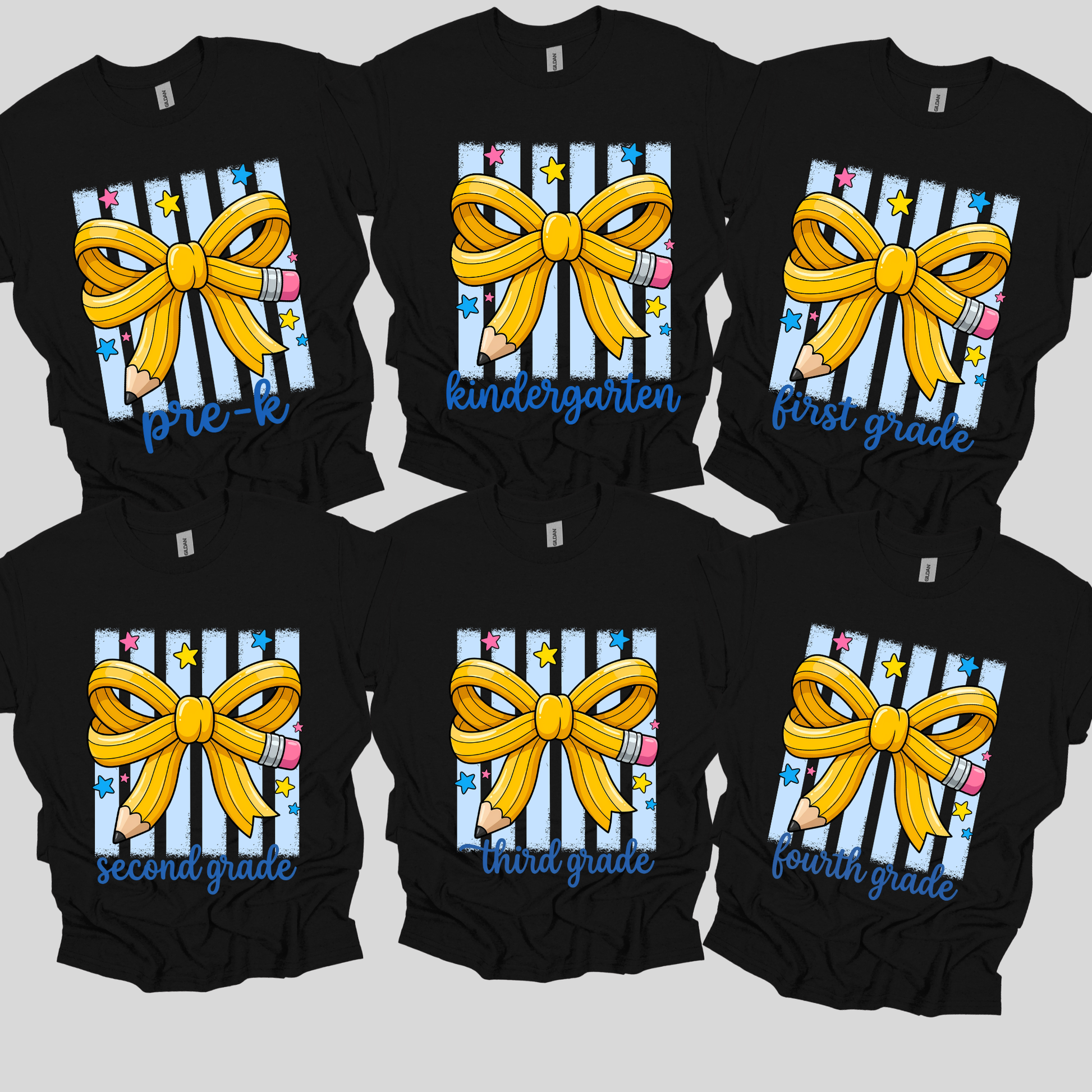 Cute Pencil Bow Teacher Sweatshirt | Pre-K to 5th Grade Tee - Customizable