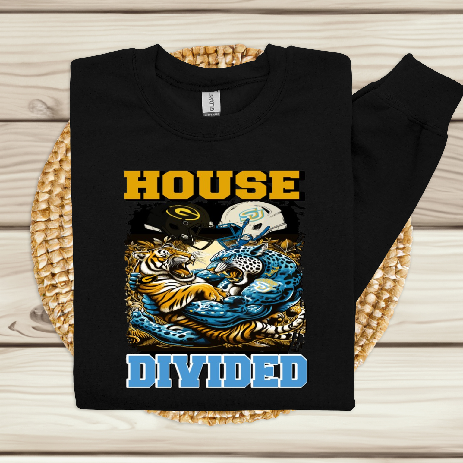 GSU Grambling State vs SU Southern House Divided Bayou Classic 2024 Black Crewneck Sweatshirt