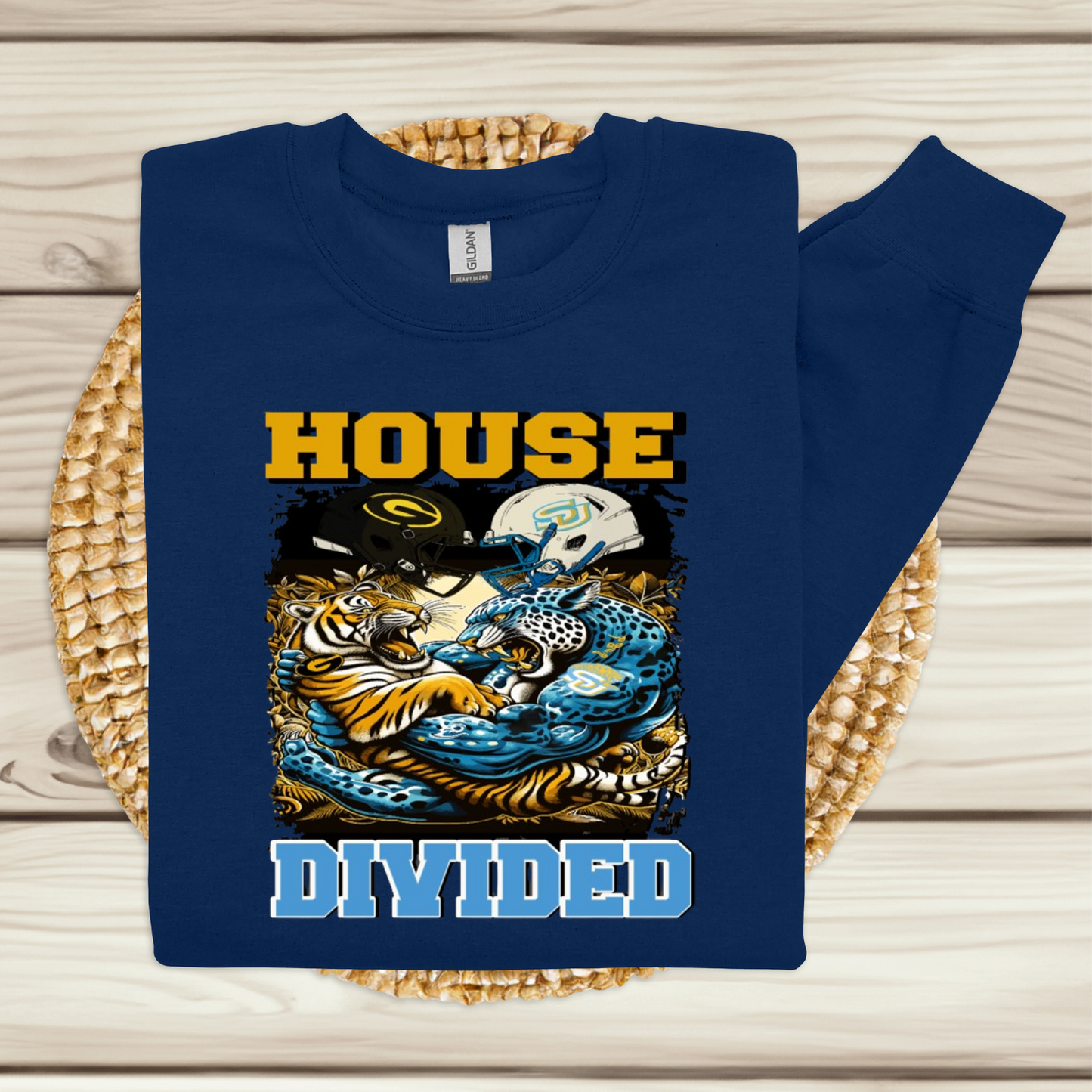 GSU Grambling State vs SU Southern University House Divided Bayou Classic 2024 Navy Blue Crewneck Sweatshirt