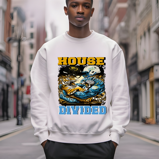 GSU  Grambling vs SU  Southern University House Divided Bayou Classic 2024 White Crewneck Sweatshirt
