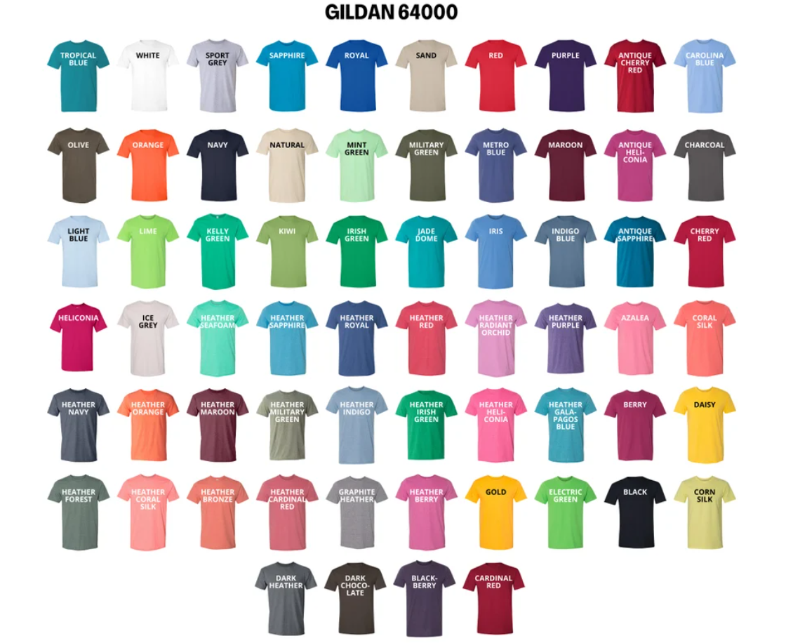 Gildan Softstyle Color Chart