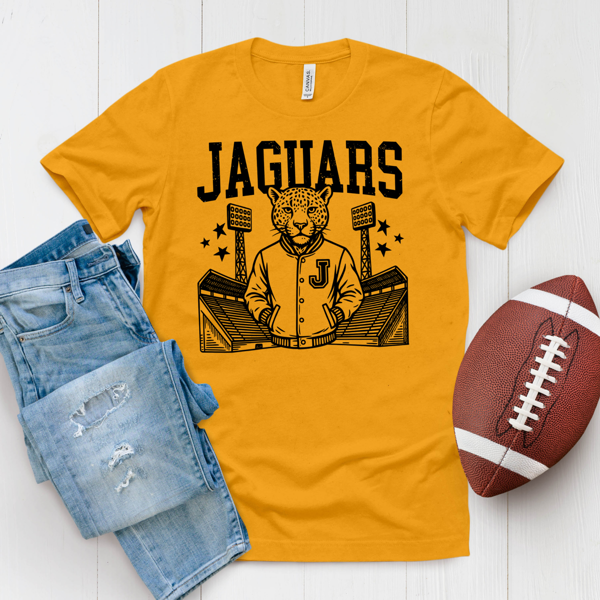 Jaguars Mascot Shirt - Jaguar  Varsity Jacket Football Game Day Spirit T-Shirt
